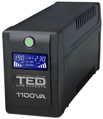 UPS 1100VA/600W LCD Line Interactive AVR 4 schuko USB Management TED Electric TED001573 - imagine 4